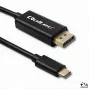 Qoltec USB-C į DisplayPort laidas 1m - 5K 60Hz - Juodas