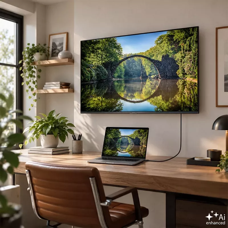 Qoltec USB-C į DisplayPort laidas 1m - 5K 60Hz - Juodas