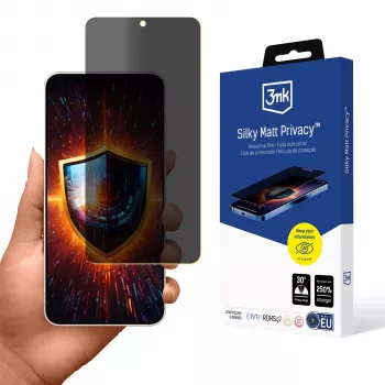 3MK Silky Matt Privacy - Matinis privatumą užtikrinantis ekrano apsauginis stiklas, skirtas Samsung Galaxy S25 Edge