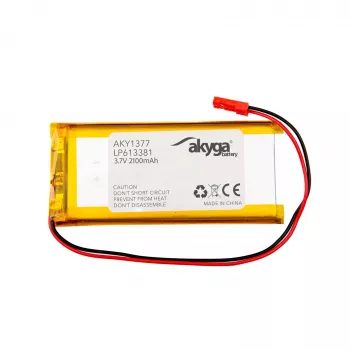 Akyga AKY1377 LP613381 Li-Po Battery 3.7V 2100mAh with PCM JST 2.54 2-Pin 150mm