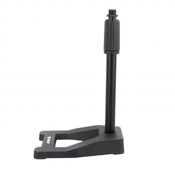 MOZOS DTS803 Profesionalus mikrofono stovas stalui, juodas, sunkus ketaus pagrindas, 150mm pagrindas, teleskopinis aukštis 230-350mm, 3/8 inch sriegis su 5/8 inch adapteriu
