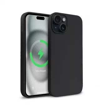 Crong Color Cover Magnetic Case for Apple iPhone 15 Plus su MagSafe (Juoda)