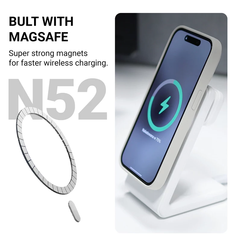 Crong Color Cover Magnetic Case for Apple iPhone 15 Plus su MagSafe (Juoda)