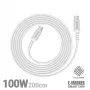 Crong Armor Link USB-C į USB-C laidas 100W PD 5A 200cm Baltas