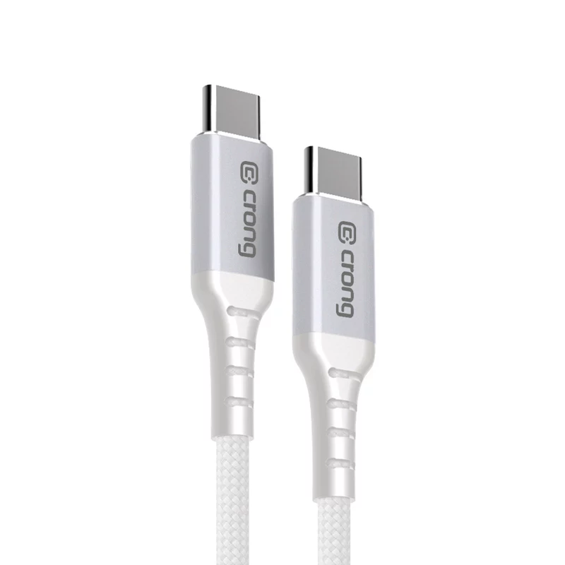 Crong Armor Link USB-C į USB-C laidas 100W PD 5A 200cm Baltas
