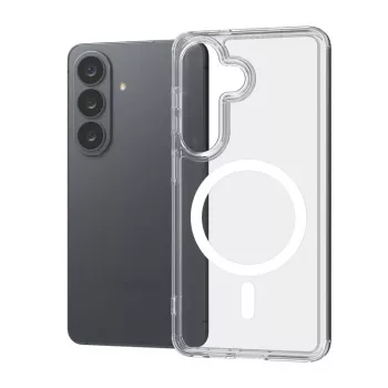 Crong Hybrid Clear Magnetic Case for Samsung Galaxy S26 - MagSafe Compatible (Transparent)
