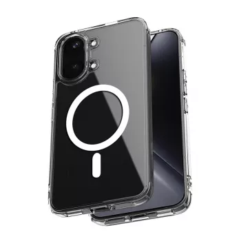 Crong Hybrid Clear Magnetic Dėklas, skirtas Xiaomi POCO X8 Pro Max 5G, permatomas, suderinamas su MagSafe