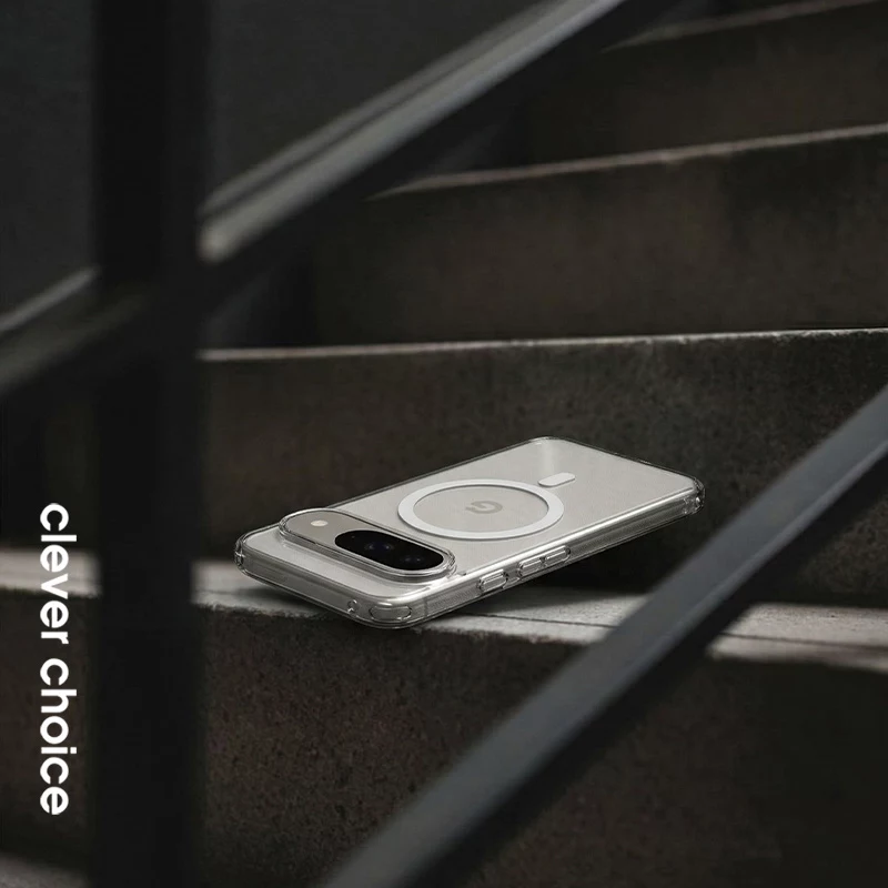Crong Hybrid Clear Magnetic Dėklas, skirtas Xiaomi POCO X8 Pro Max 5G, permatomas, suderinamas su MagSafe