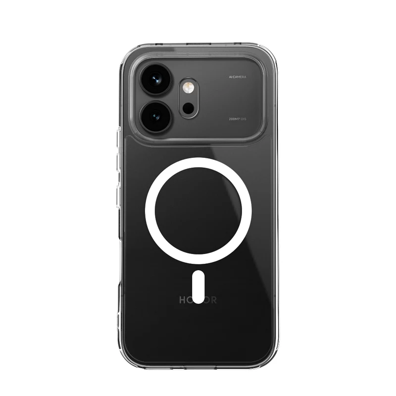 Crong Hybrid Clear Magnetic Dėklas, skirtas Honor 600 5G, suderinamas su MagSafe, permatomas
