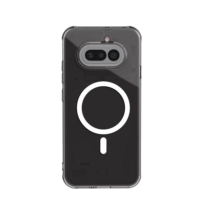 Crong Hybrid Clear Magnetic Dėklas, skirtas Nothing Phone 4a, suderinamas su MagSafe, permatomas