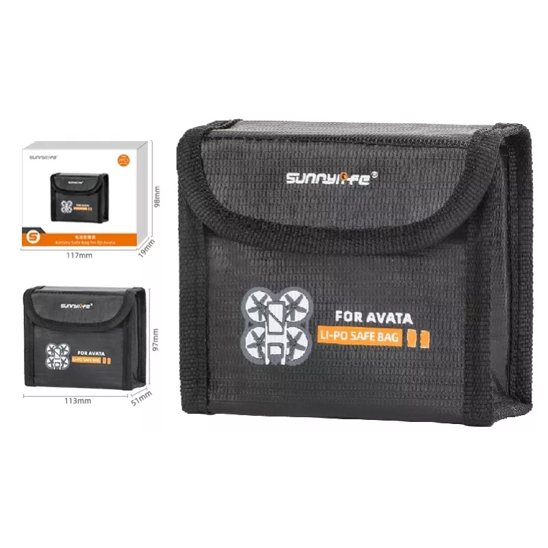 SUNNYLIFE Apsauginis dėklas 2x DJI Avata baterijoms - EVA kietas korpusas, juoda