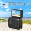PULUZ Silicone Protective Case with Lens Cap for Insta360 Ace Pro, Black