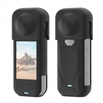 PULUZ Apsauginis silikoninis dėklas ir objektyvo dangtelis, skirtas Insta360 X5 / X3 / PU757B