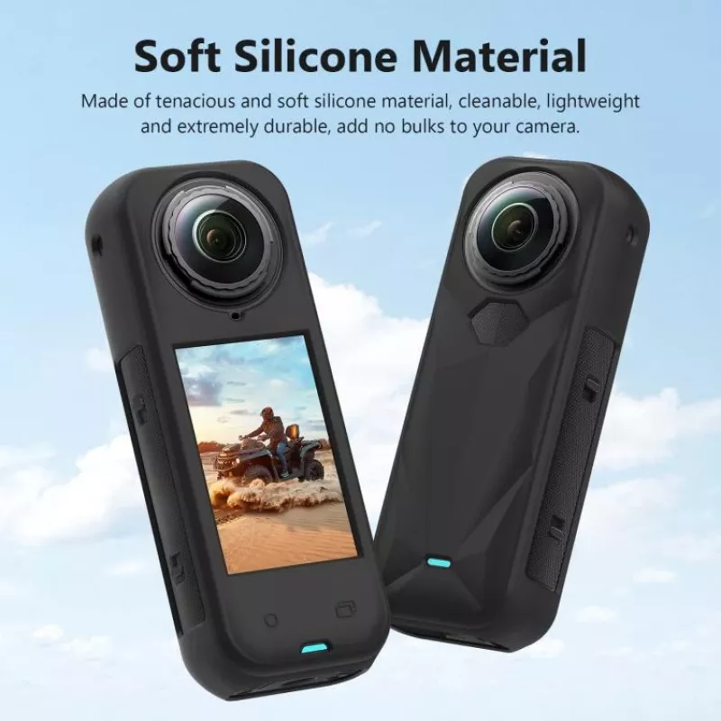 PULUZ PU757B objektyvo dangtelis ir silikoninis apsauginis dėklas Insta360 X5