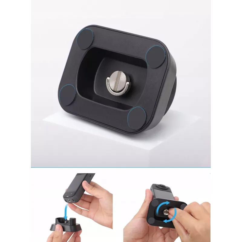SUNNYLIFE Mini Tripod Stand for Insta360 X4 Action Camera - Black, Foldable Tabletop Tripod with 1/4 inch-20 Screw, Anti-Slip Rubber Feet, Compact and Portable