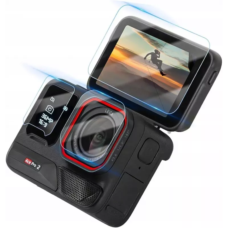 SUNNYLIFE Apsaugos rinkinys 6x objektyvo apsauga + 2x ekrano apsauga, skirta Insta360 Ace Pro 2 fotoaparatui BHM917