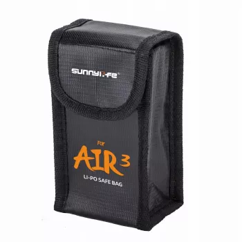 SUNNYLIFE Fireproof Battery Safety Bag for DJI Air 3 / 3S Intelligent Flight Battery - Black