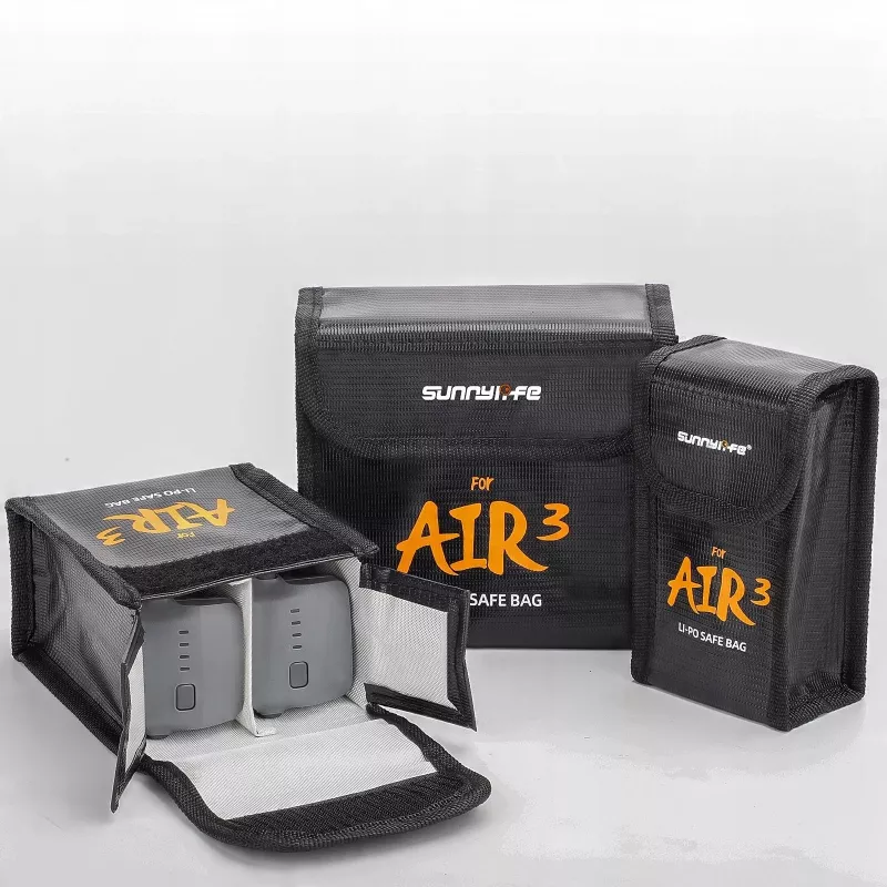 SUNNYLIFE Fireproof Battery Safety Bag for DJI Air 3 / 3S Intelligent Flight Battery - Black