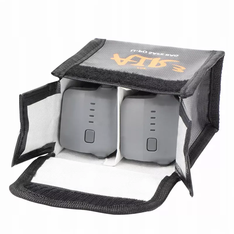 SUNNYLIFE Fireproof LiPo Battery Safe Bag, skirta DJI Air 3 / 3S – talpina 2 baterijas, juoda