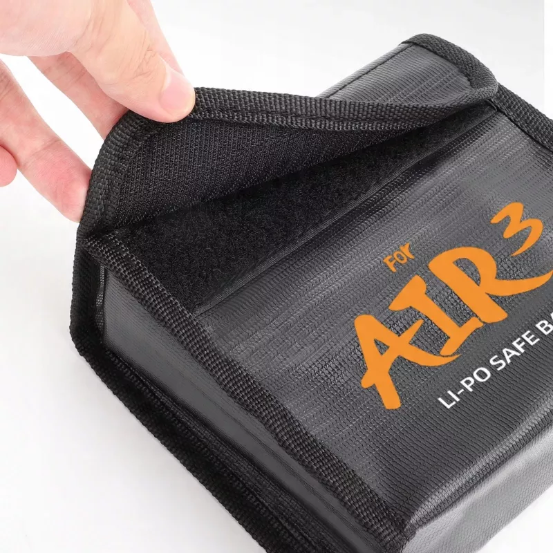 SUNNYLIFE Fireproof LiPo Battery Safe Bag, skirta DJI Air 3 / 3S – talpina 2 baterijas, juoda