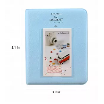 LOVEINSTANT fotoalbum 64 nuotraukoms, skirtas Fujifilm Instax Mini 13 12 11 40 41 99 Evo Link / mėlynas