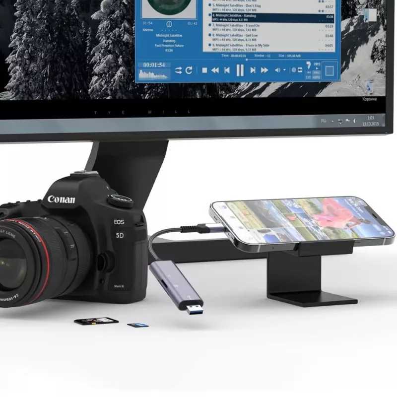 TECH-PROTECT ULTRABOOST Card Reader SD & Micro SD Lightning & USB pilka