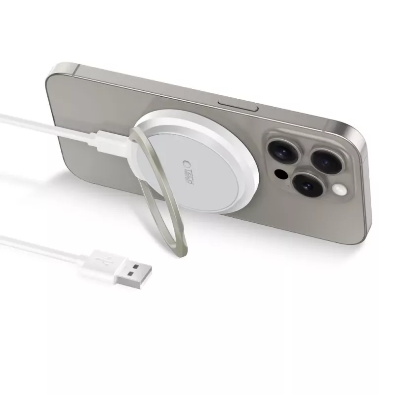 Tech-Protect QI15W-A33 MagSafe belaidis įkroviklis 15W baltas