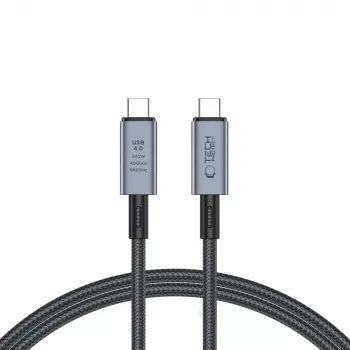 TECH-PROTECT ULTRABOOST MAX USB 4.0 8K 40Gbps Type-C Laidas PD240W 100cm Pilka