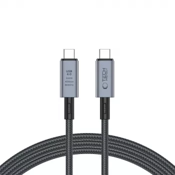 TECH-PROTECT ULTRABOOST MAX USB 4.0 8K 40Gbps Type-C laidas PD240W 200cm Pilka