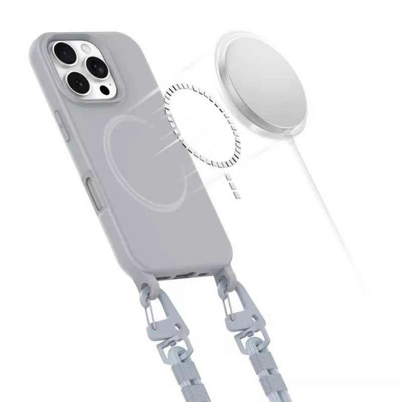 Tech-Protect Magnecklace MagSafe Phone Lanyard for iPhone 16 Pro Max Grey