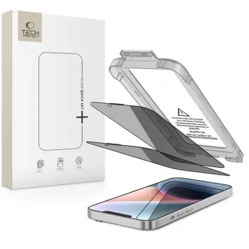 TECH-PROTECT Quick Set SPY+ Privacy Tempered Glass Screen Protector 2-Pack for iPhone 13 / 13 Pro / 14 / 16E / 17E