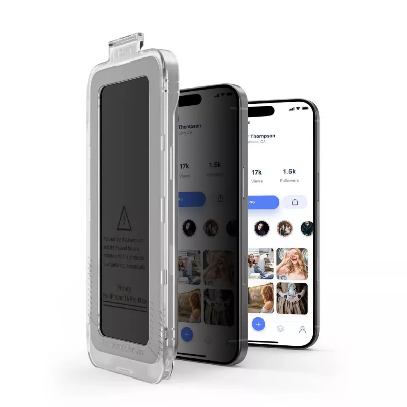 TECH-PROTECT QUICK SET SPY+ Privacy Tempered Glass Screen Protector 2-Pack for Apple iPhone 15 / iPhone 16
