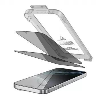 TECH-PROTECT Quick Set SPY+ privatumo ekrano apsauginis stiklas 2 vnt., iPhone 16 Pro Max