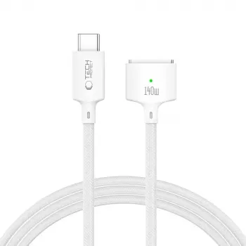 TECH-PROTECT MMC01 UltraBoost Magnetic MacBook Cable USB-C to MagSafe 3 140W 200cm White