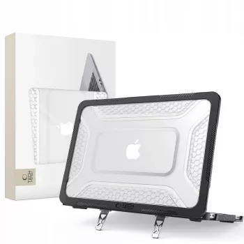 Tech-Protect Kevlar Pro MacBook Neo 13 2026 Matte Black/Clear Protective Laptop Case