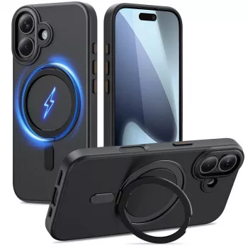 TECH-PROTECT MAGRING MagSafe žiedo laikiklis ir stovas, skirtas iPhone 17 - Juoda