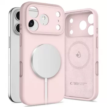 Tech-Protect Silicone MagSafe Case for Apple iPhone 17 Pro, Pink Pearl