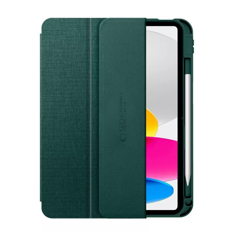 Tech-Protect SC Pen Canvas Folio Dėklas, skirtas iPad 10.9 inch (10th Gen, 2022) / iPad 11 inch (11th Gen, 2025) - Žalias