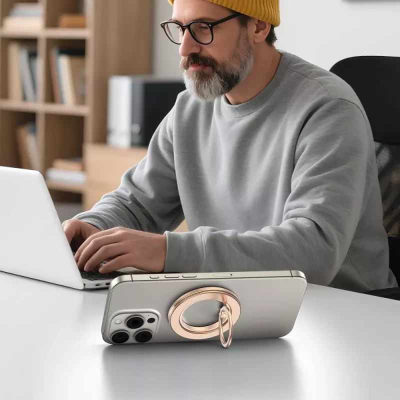 TECH-PROTECT MMR600 Magnetinis MagSafe Telefono Žiedas Satino Aukso Spalvos