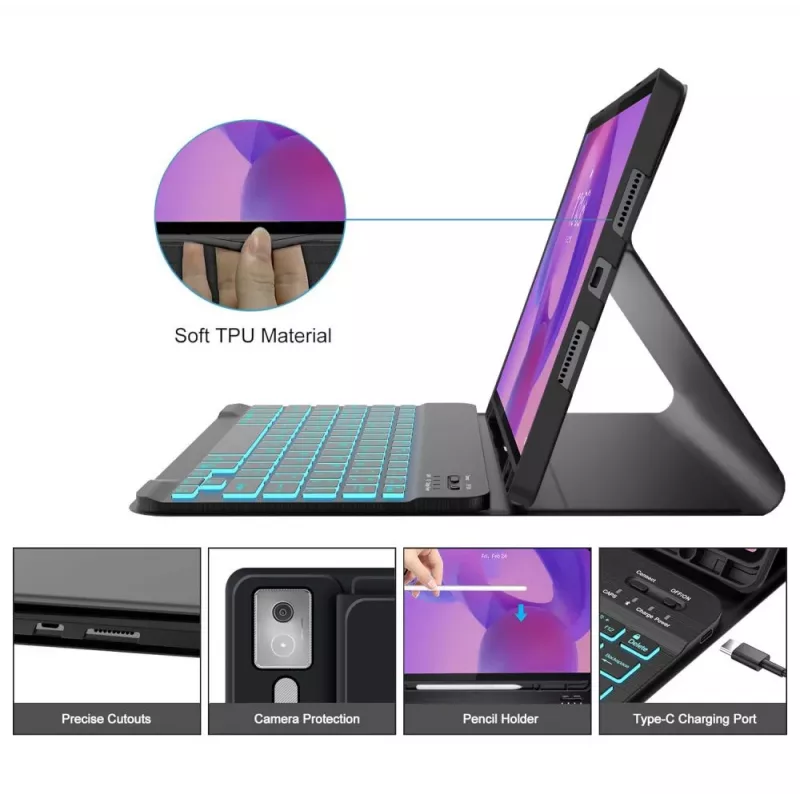Tech-Protect SC Pen + Keyboard for Lenovo Idea Tab Pro / Pro MT 12.7 TB-373 Black