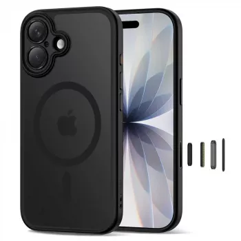 TECH-PROTECT MagPeak MagSafe Dėklas, skirta iPhone 17, Matinė Juoda