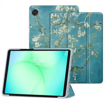 Tech-Protect Smart Case, skirta Samsung Galaxy Tab A9+/A11+ - Sakura vyšnios žiedo raštas