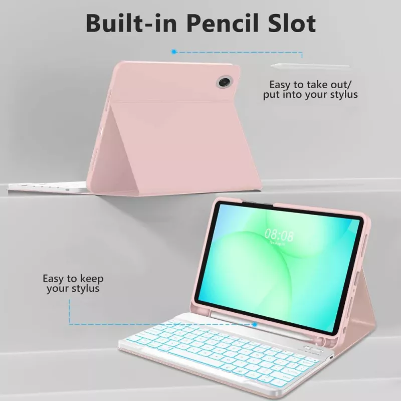 TECH-PROTECT SC PEN + KEYBOARD GALAXY TAB A9+ / A11+ PLUS 11.0 X210 / X215 / X216 / X230 / X235 / X236 PINK