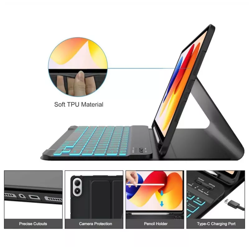Tech-Protect SC PEN + KB for Xiaomi Poco Pad M1 / Redmi Pad 2 Pro 12.1 Black