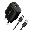 TECH-PROTECT NCA45W-GAN 2-Port Network Charger PD 45W / QC3.0 + Type-C Cable Black