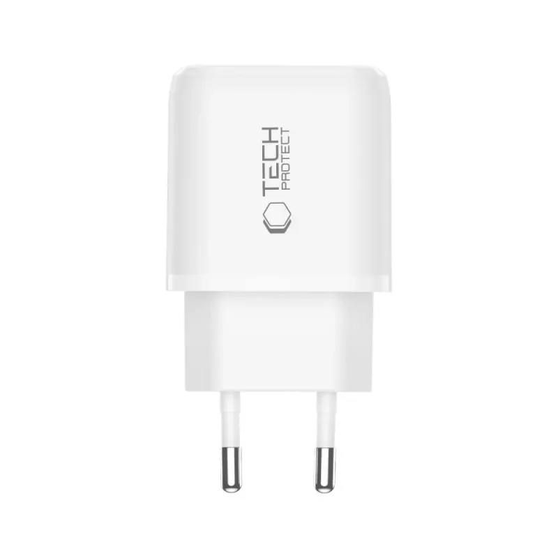 TECH-PROTECT NCA45W-GAN 2-Port Network Charger PD 45W / QC3.0 + Lightning Cable White