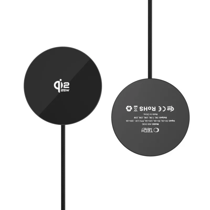 TECH-PROTECT A50 Magnetic MagSafe Wireless Charger 25W Qi2.2 Black