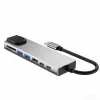 TECH-PROTECT HB09 Hub Adapter 8-in-1 USB-C to USB-A 3.0, USB-C 3.0, HDMI 4K 60Hz, SD/TF, PD 100W, RJ45 Gigabit Ethernet, Space Grey