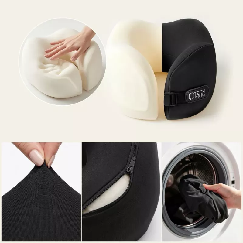 TECH-PROTECT COMFORTREST TRAVEL NECK PILLOW BLACK