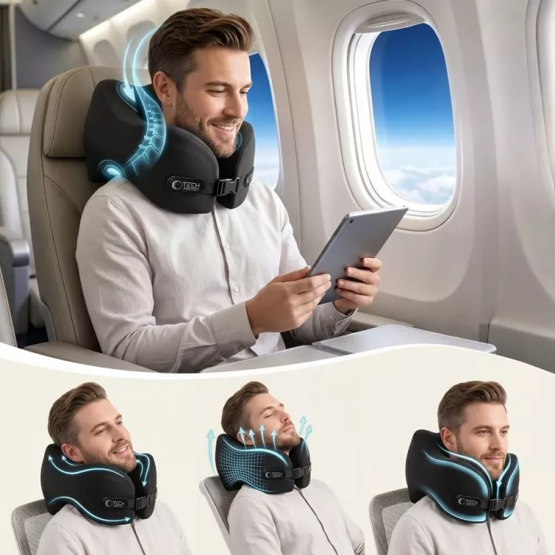 TECH-PROTECT COMFORTREST TRAVEL NECK PILLOW BLACK